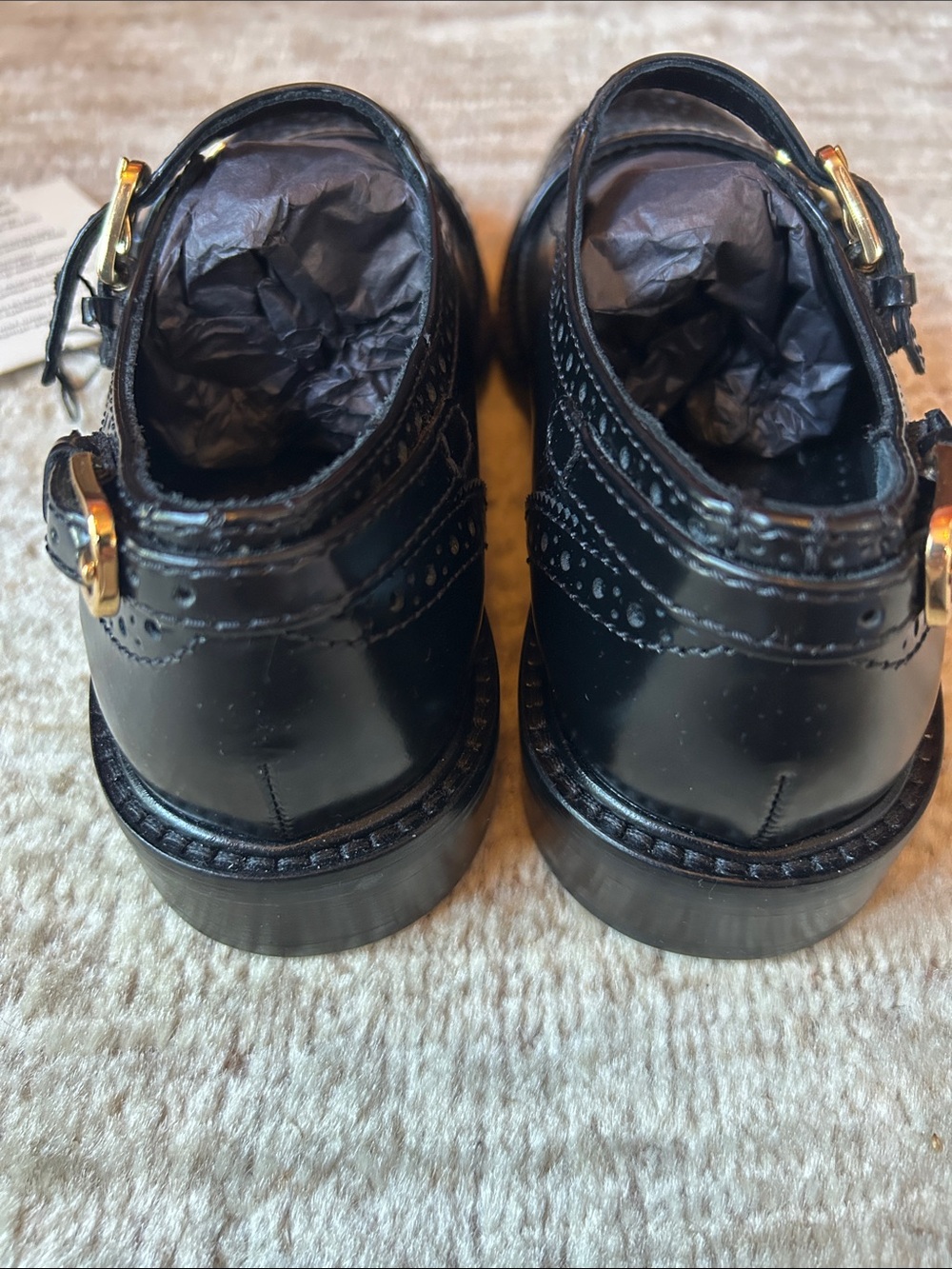 Sandro Multi-Buckle Mary Jane Loafers, Black, Wing Tip, Size 37FR, 7US MSRP $520 - Picture 5 of 11